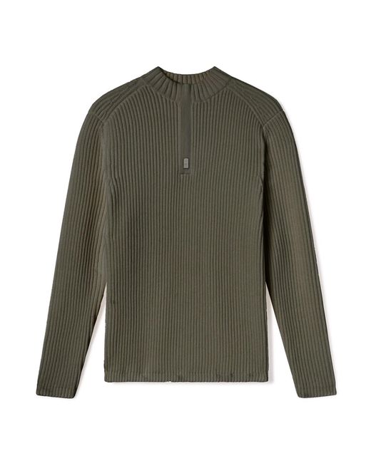 Weston Jon Boucher Green Sentry Half Zip Cashmere Wool Slim Fit Sweater Heavyweight for men