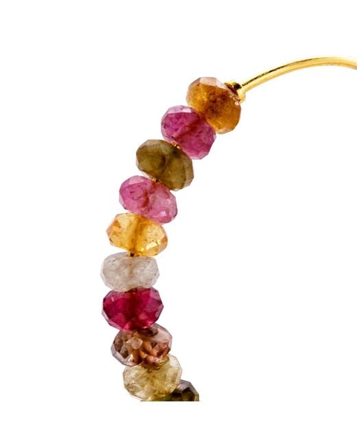 Bombyx House Multicolor Tourmaline Half Moon Earring Large Hoop