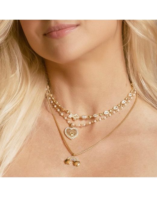 Cloud Haven Metallic Crystal Logo Necklace