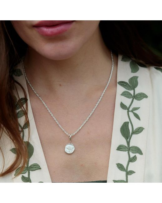 Lily Charmed Metallic Sterling Manifest Change Charm Necklace With Twisted Rope Chain