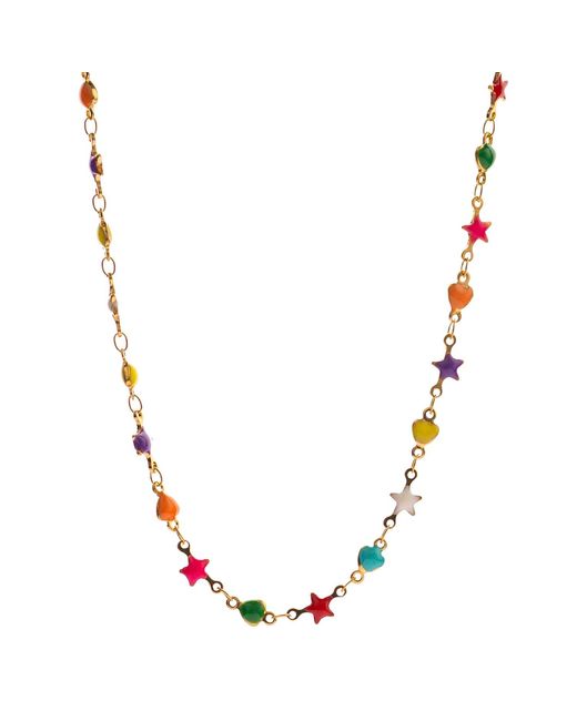 Ebru Jewelry Metallic Stars & Hearts Choker Necklace