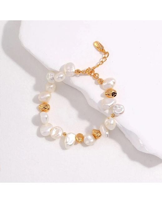 Angel Barocco Metallic Natural Pearl Bracelet