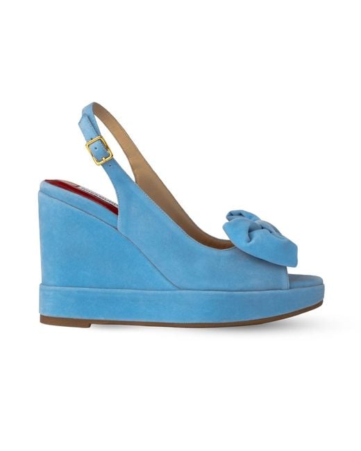 Rosamund Muir London Blue Rignana Baby Velvet Wedges