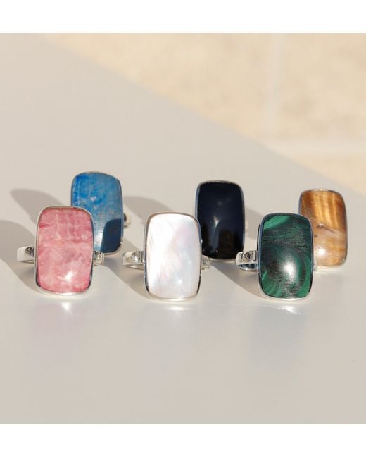 FV Jewellery Black La Stèle Onyx Rectangle Ring