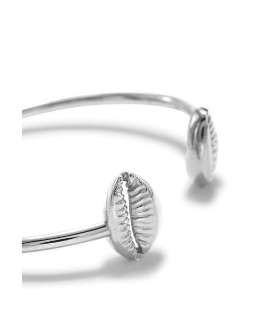 Jaredjamin White Cowrie Shell Cuff Bracelet for men