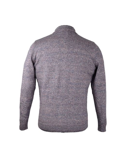 DAVID WEJ Purple Jayden Wool Polo Jumper – for men
