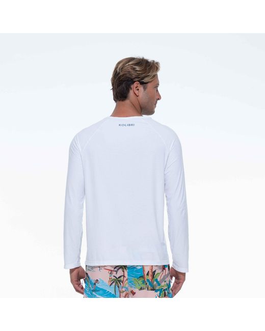 Live Kolibri White Ultralight Upf Activity Shirt for men