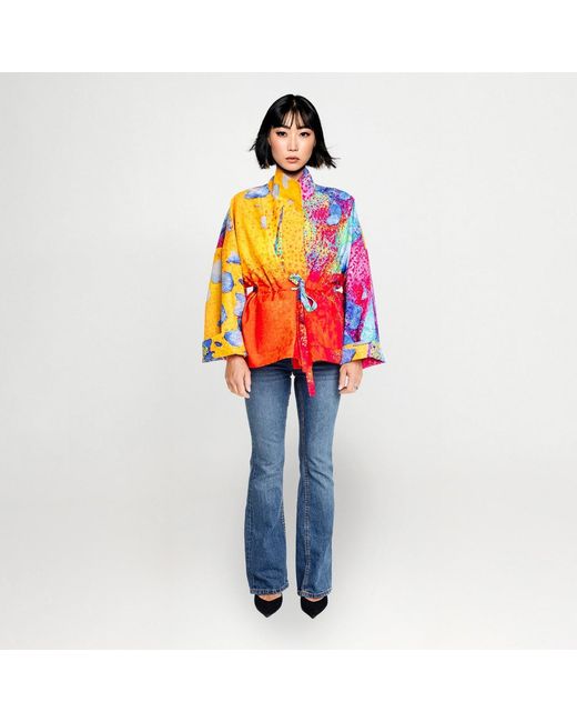 Maxjenny Red Square Boxy Jacket Print