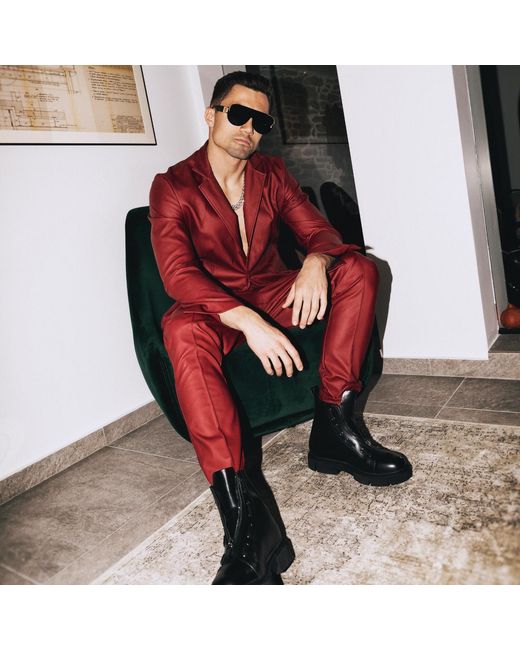 Maison Bogomil Red Maverick Straight-Leg Pants for men