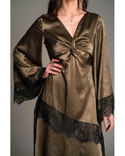 Little Lies Green Arabella Satin Maxi Dress