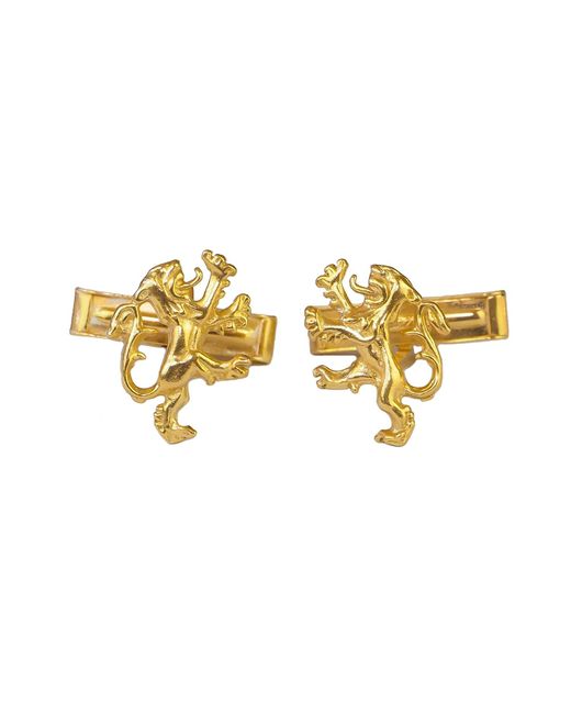 Simon Kemp Jewellers Metallic Rampant Lion Cufflinks Eighteen Carat On Solid Sterling for men