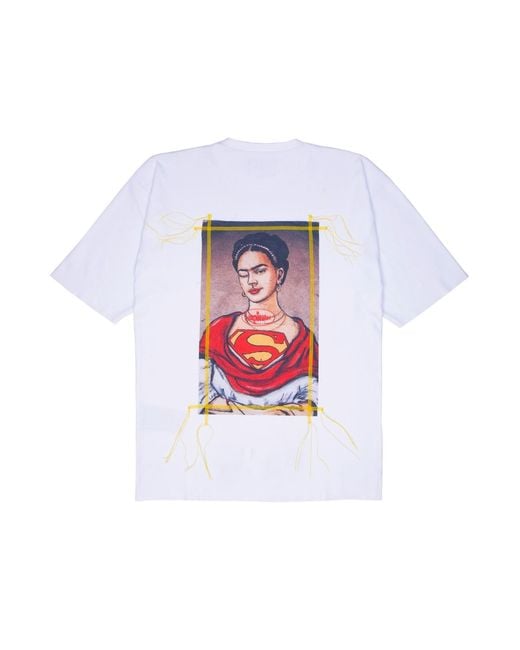 mysimplicated White Oversized T-Shirt With Super-Frida Design W