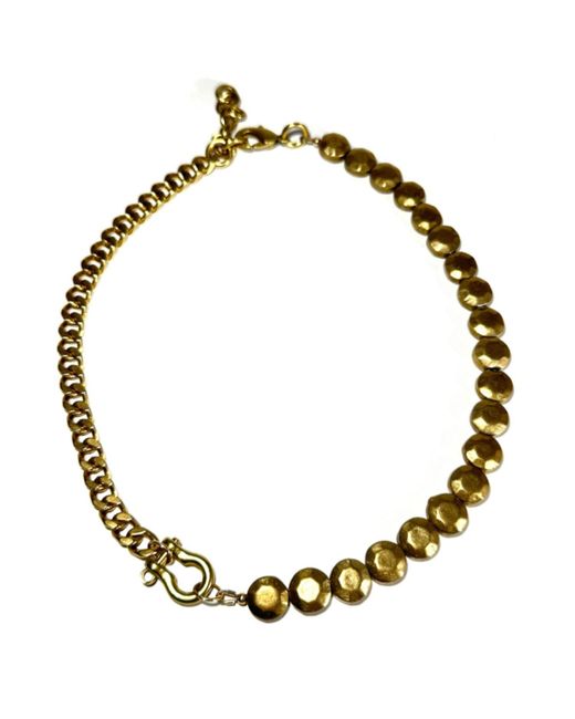 Rachel Nathan Brown Shackle Single: Brass Sand Dollar Necklace