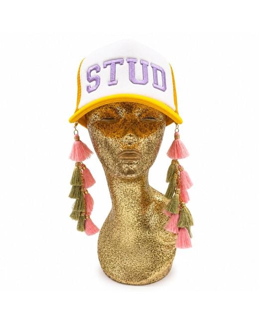Julia Clancey Yellow Stud Lilac Chacha Trucker Cap