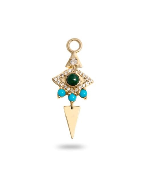 Zohreh Blue Limited Edition Malachite Eye Earring Charm 9K