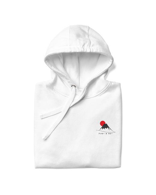 Anchor and Crew White Mount Fuji Landmark Cotton Blend Hoodie for men