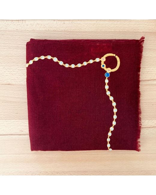 Heritagemoda Red Handmade Burgundy Jewel Tone Pashmina Luxury Scarf