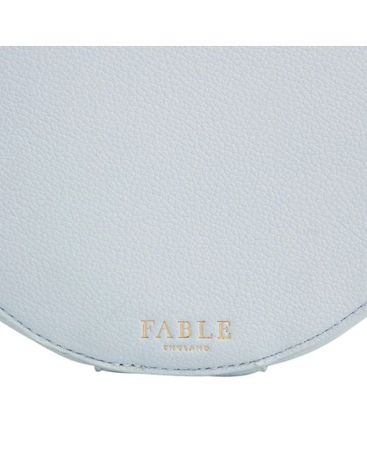 Fable England Blue Isabel Floral Bow Embroidered Circle Bag