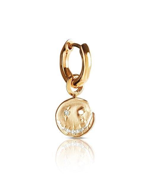 Kasun Metallic Smile Hoop Earrings – March – Aquamarine – Plated