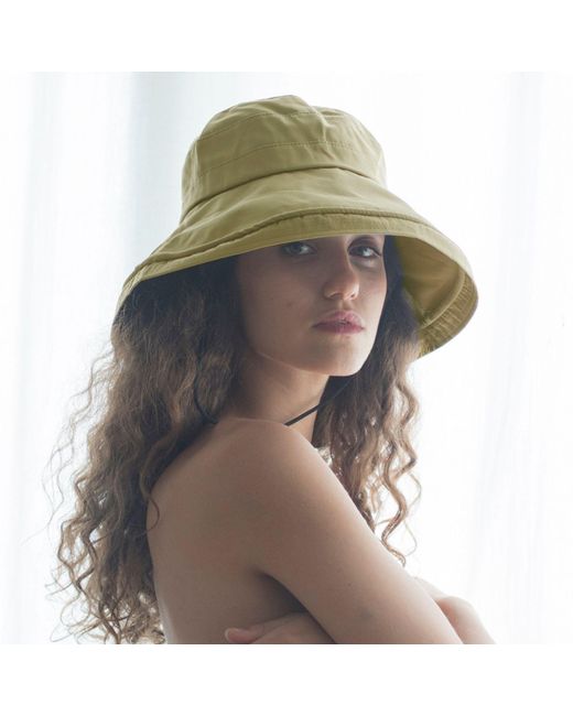 Justine Hats Natural Neutrals Khaki Wide Sun Hat