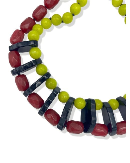 Jaredjamin Blue Modern Mix Gemstone Necklace