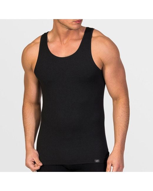Zd - Zero Defects Black Neptuno Tank Top Soy Fiber – Antibacterial & Lightweight Fit for men