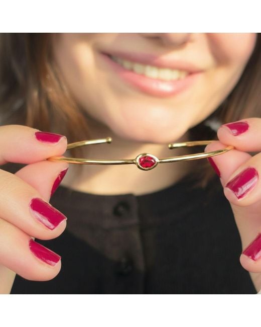 Harfi Metallic Garnet January Birthstone Plated Bangle