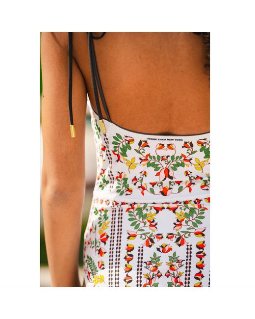 Jessie Zhao New York Black Midnight Garden Reversible One-Piece Swimsuit