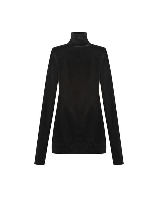 Úchè Black Crocodile Print Mini Dress