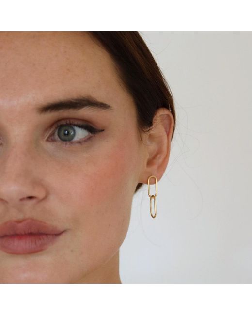 FV Jewellery Black Steel Me Paperclip Chain Earrings