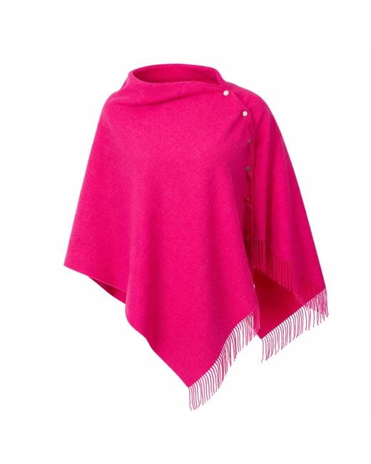 Franchetti Bond Pink Gisella Fuchsia Button Poncho