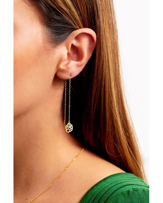 Sarvin White Flower Shape Drop Earrings