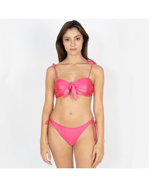 Aulala Paris Pink Miss Enthusiastic Shiny Bikini Top
