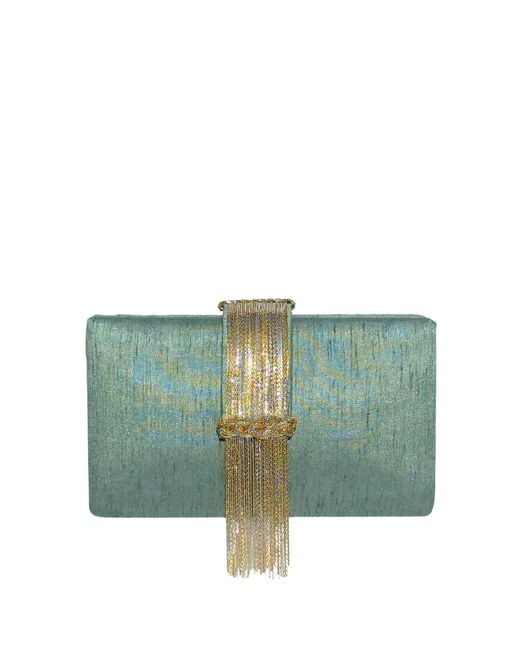 Simitri Green Sage Fringe Clutch