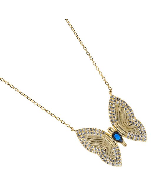 Ebru Jewelry Metallic Hope Butterfly Gold & Diamond Necklace