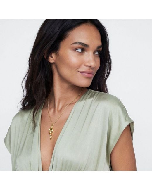 Sif Jakobs Jewellery Metallic Necklace Foglia Grande