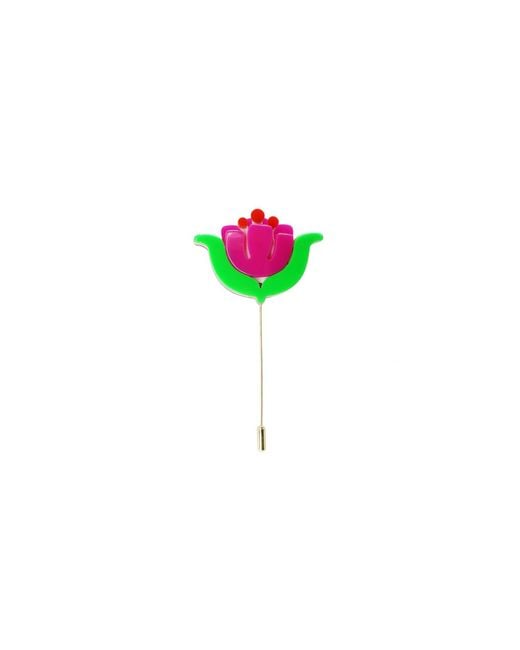 Gissa Bicalho Green Brooch Stem Pequi Flower