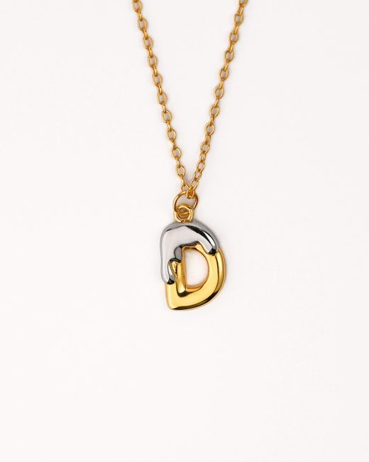 Zynnia Collective Metallic Two Tone Bubble Initial Necklace
