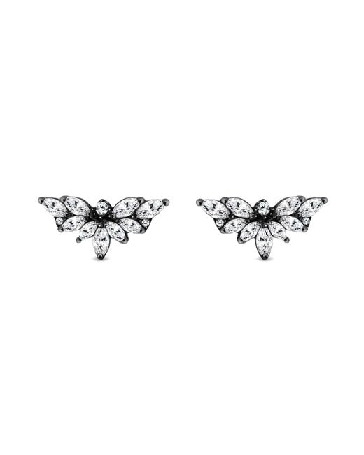 SALLY SKOUFIS Metallic Emergence Ear Climber With Made Cz Diamond Stimulant