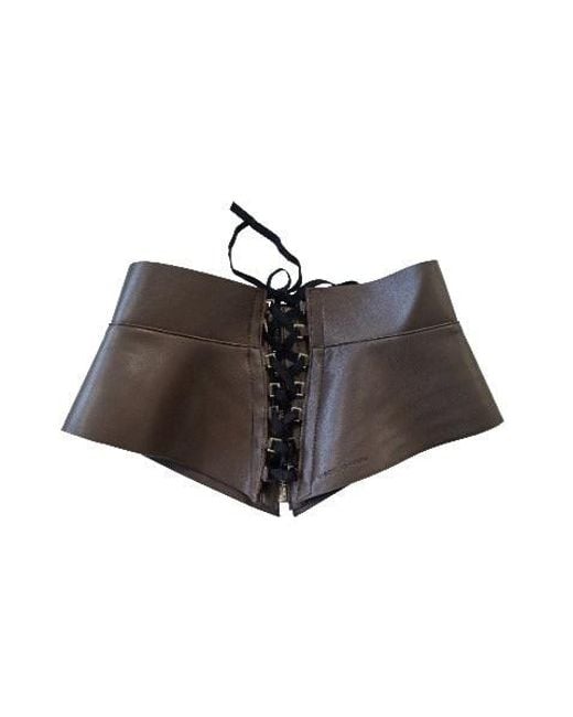 Circular Path Brown Lace Up Corset Belt