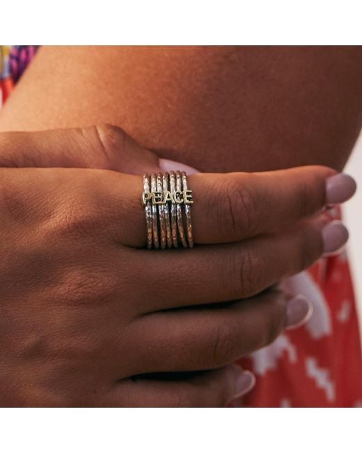 Charlotte's Web Jewellery White Spin For Peace Stacking Ring