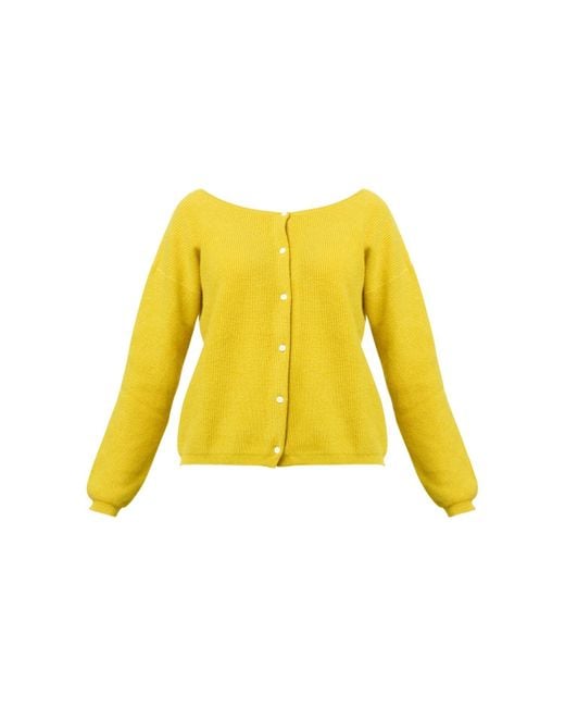 Helen Mcalinden Yellow Greta Ochre Cashmere Cardigan
