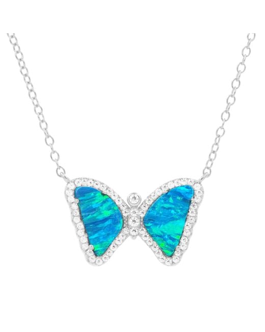 KAMARIA Blue Mini Opal Butterfly Necklace