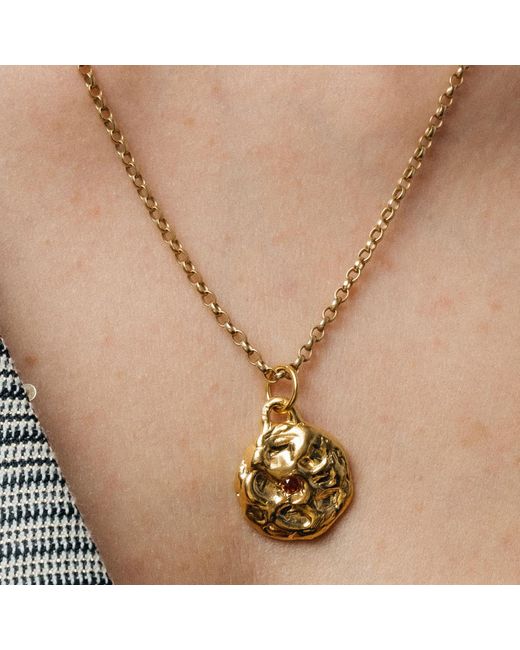Moca Jewellery Metallic Moon Gem Necklace