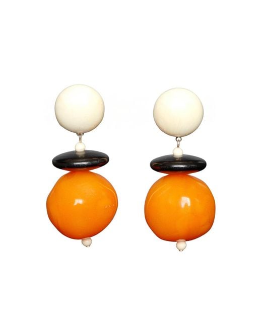 Malolo Jewelry Orange Kaki Earrings