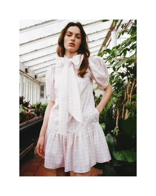 Lisa The Label White Le Jardin Plum Blossom Shirt Dress