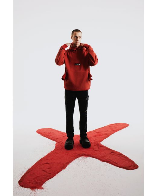 Pcfg Red Zip Up Hoodie for men