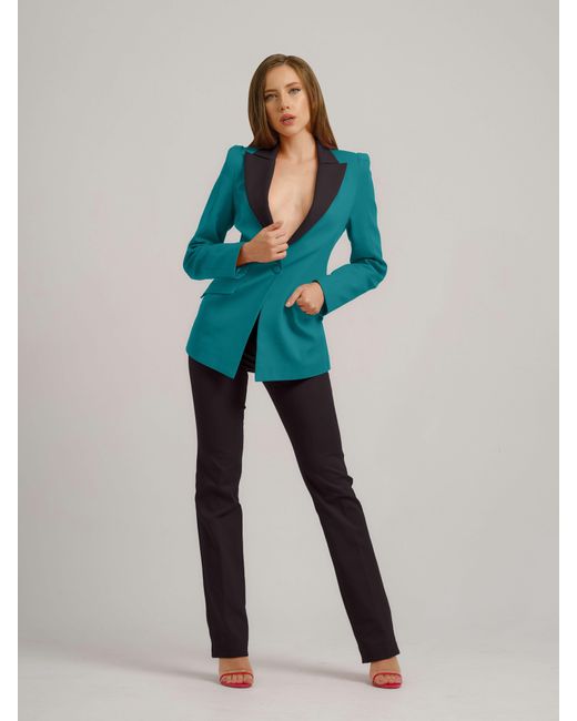 Tia Dorraine Blue Illusion Classic Tailored Blazer