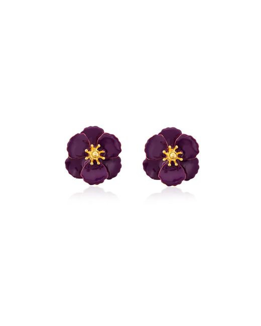 Milou Jewelry Purple Blossom Flower Earrings