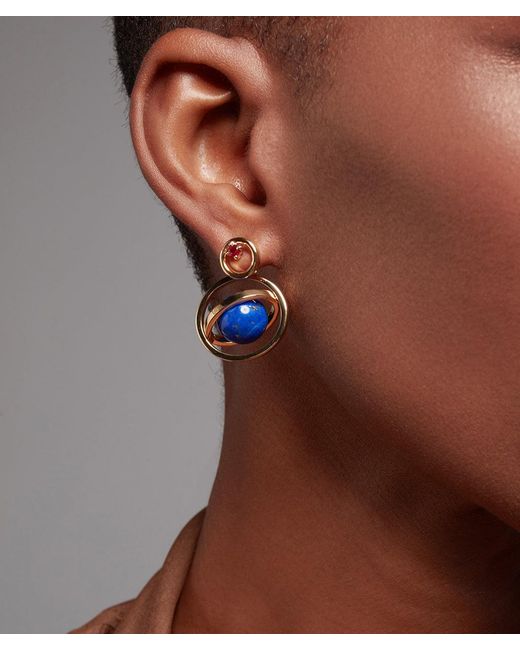 Onia Metallic Round Ruby Donut Studs